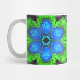 Psychedelic Hippie Flower Blue Green and Purple Mug